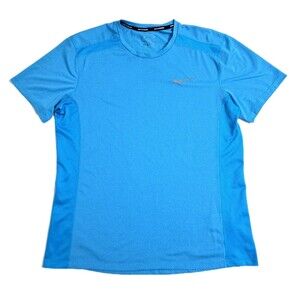 Nike Drifit Mens Large Breathe Performance Running Sleeve Blue Teal  Gym Tshirt